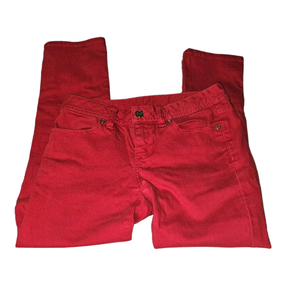 Tory Burch red crop jeans size 24